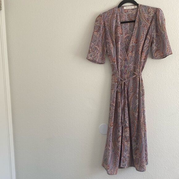 Bishop + Young Paisley Print Wrap Midi Dress - Picture 1 of 5